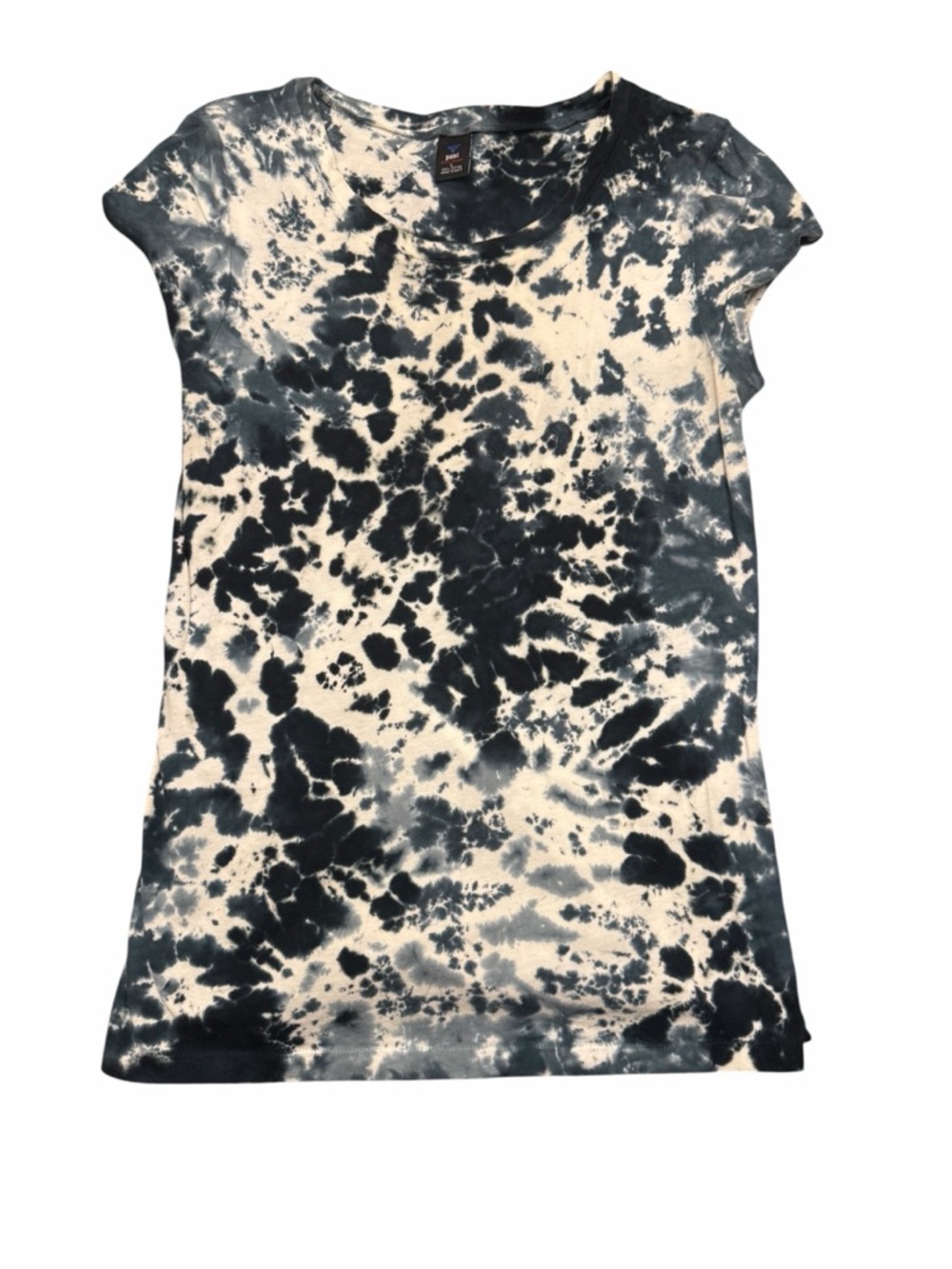 Point Sportswear Fitted T-Shirt Short Sleeve Top Large 100% Cotton Tie Dye Blue